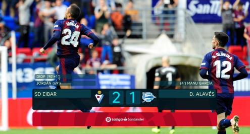 إيبار يلدغ الافيس بهدف قاتل ويحرمه من وصافة الدوري الإسباني 